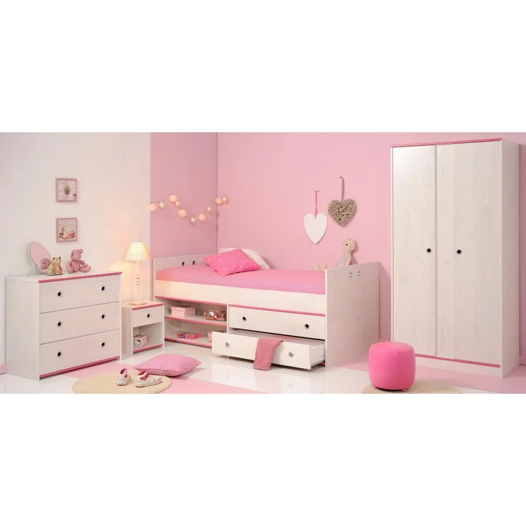 Parisot Kinderzimmer und Jugendzimmer Smoozy in weiß Kiefer Set 4-tlg. – Bild 1