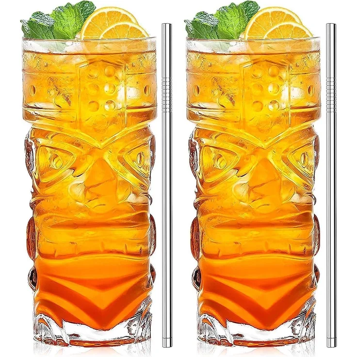 INFTYLE Tiki Cocktail Gläser Set 2-14 oz - Exotische Cocktails, Mai
