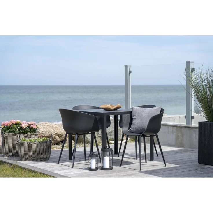 House Nordic Esszimmerstuhl, schwarz mit schwarzen Beinen - 2er set – Bild 10