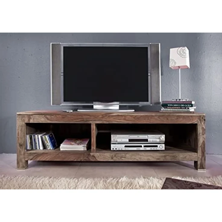 TV-Board Sheesham 148x45x45 grau geölt NATURE GREY #0123 – Bild 2