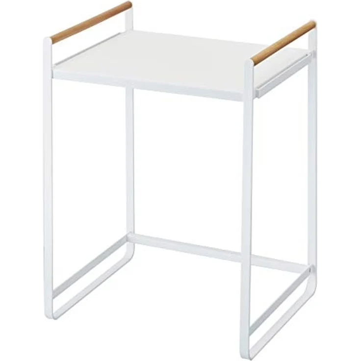 Yamazaki Küchenregal "Tosca" Küchenablage 36x47x30cm, platzsparend, Metallgestell stehend, mit seitlichen Holzgriffen – Bild 1