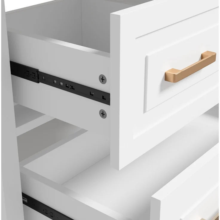 Waschtisch 76,5x47x82 cm mit Keramikbecken und 3 Schubladen – Weiß – Bild 8