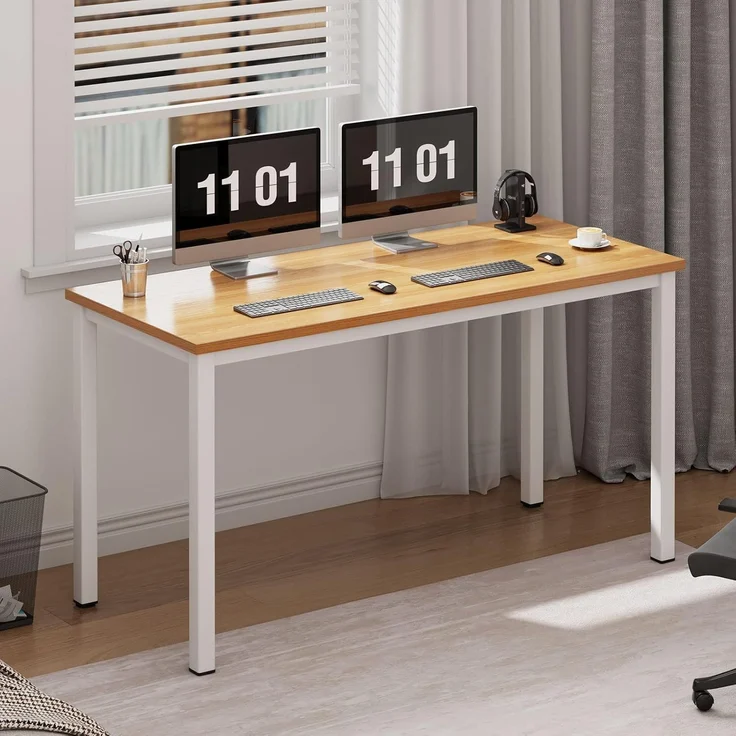 SogesHome Schreibtisch Computertisch 100 x 60 x 75 cm PC Schreibtisch Büro Schreibtisch Workstation für Home Office Schreibtisch Esstisch Konferenztisch – Bild 1