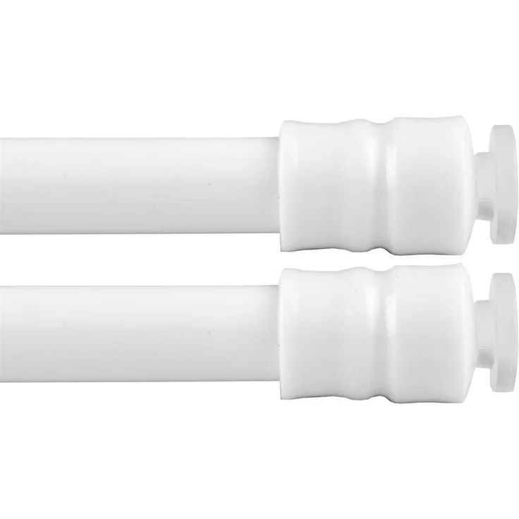 Bestlivings 2er Pack Gardinenstange zum Klemmen ohne Bohren, Klemmstange 100-140 cm, Weiß, Ø 10 mm, für Scheiben- & Bistrogardinen, Teleskopstange mit Schraubtechnik – Bild 2