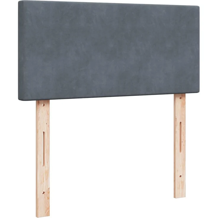 vidaXL Boxspringbett mit Matratze Dunkelgrau 90x200 cm Samt 3288505 – Bild 9