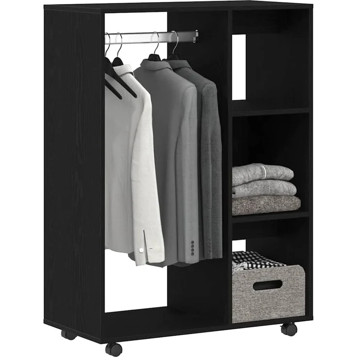 vidaXL Kleiderschrank Schwarze Eiche 80 x 40 x 110 cm Holzwerkstoff 862068 – Bild 3