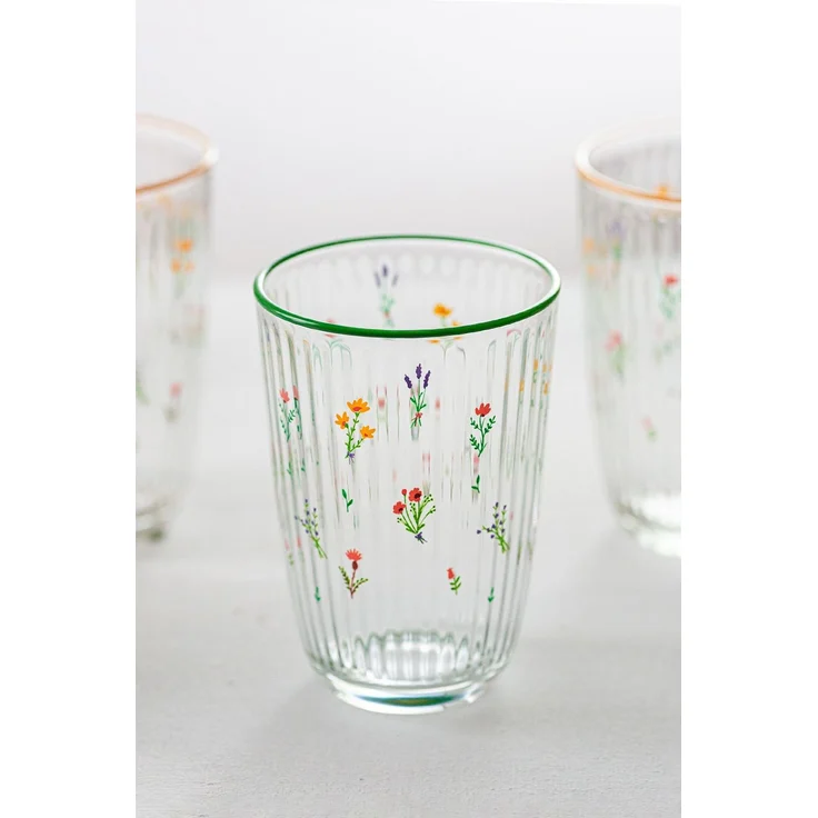 Hermia Concept 'Botanical 395' Gläser-Set (4-teilig), Gelb / Grün, 8,5 x 8,5 x 12 cm, 395 ml – Bild 4