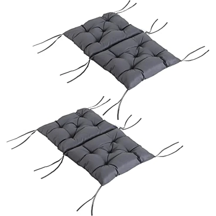 Outsunny Sitzkissen Auflage für Niederlehner Gartenstuhlauflagen, Grau, 98cm x 50cm x 8cm – Bild 1