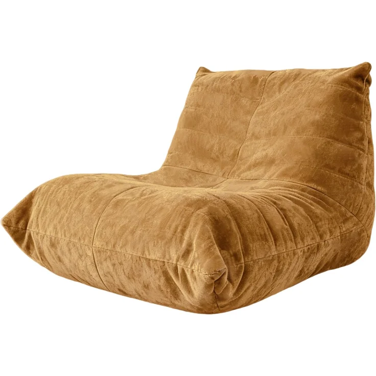 DESVIAE Sitzsack Gelb aus Chenille – 49x40x29 cm – hochelastische Füllung – Bild 2