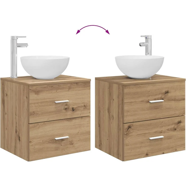 vidaXL Badezimmerschrank-Set 2 stk. Artisan-Eiche 79,5 x 35 x 80 cm 3403871 – Bild 9