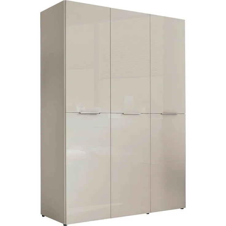 Kleiderschrank Bergamo / Bari, Glas, Holzwerkstoff, Beige, 150 x 212 x 57 cm