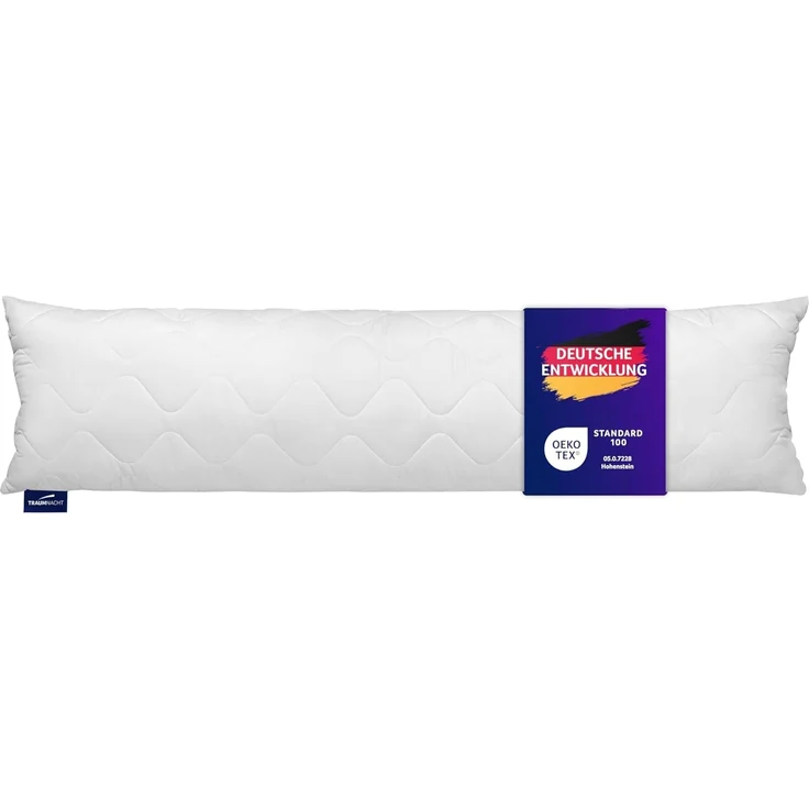 Traumnacht Seitenschläferkissen aus softer Microfaser, 2. 000 Gramm Füllgewicht mit Reißverschluss, 40x200 cm, waschbar, Öko-Tex zertifiziert, entwickelt in Deutschland – Bild 1