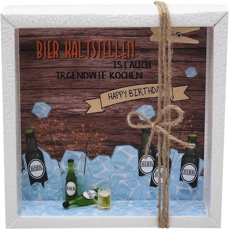 ZauberDeko Geschenkbox Geldgeschenk Verpackung Bier Happy Birthday Geschenk Männer – Bild 4
