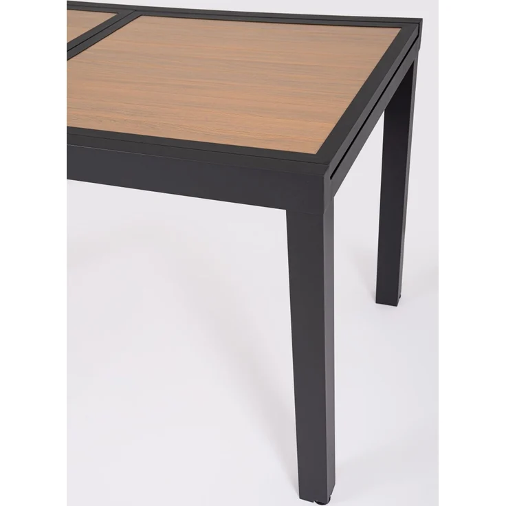 Gartenesstisch Hilja Aluminium in Holzoptik, modern skandinavisch, ausziehbar, anthrazit – Bild 5