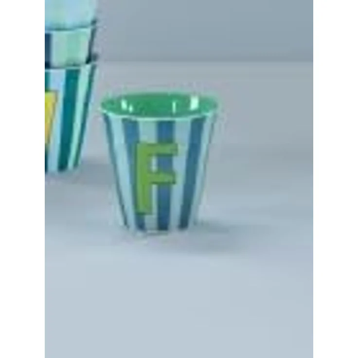 Rice Melamin Becher Buchstabe F / Streifen / Blau 250ml – Bild 2