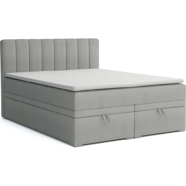 Deine Möbel 24 Boxspringbett DAVID Boxbett Polsterbett Komplettbett Bett mit einer Matratze H4 (Taschenfederkernmatratzen 7 Zonen H4 Creme Grau Hellgrau Schwarz Anthrazit Beige Samt Velour, 3-St, Taschen-federkernmatratze 7 Zonen H4 PREMIUM Bett), 120x...