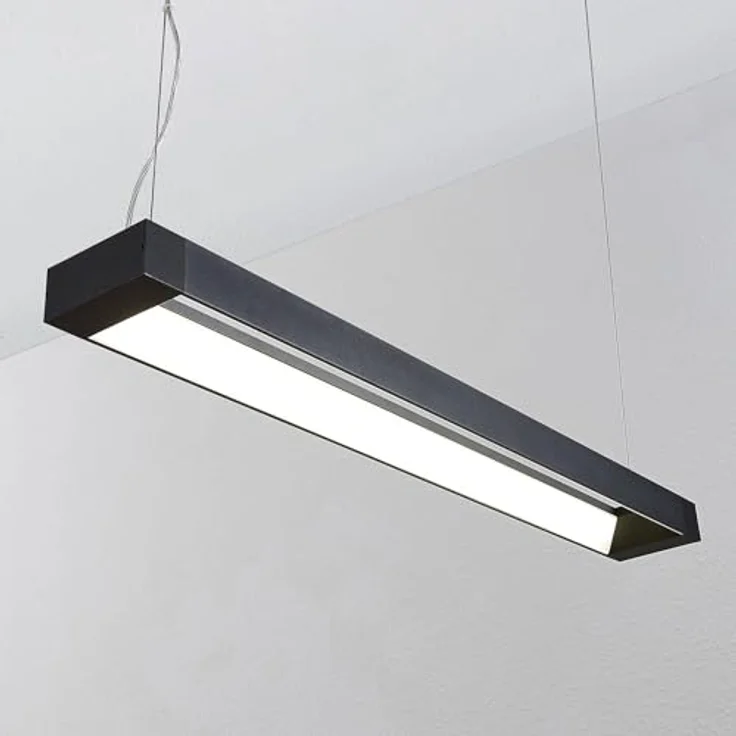Arcchio LED Pendelleuchte Büro, 92 cm, schwarz, 16W, 2200lm, 4000K, blendfreies Licht für Schreibtisch und Arbeitsplatz – Bild 5