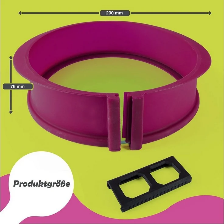Goods+Gadgets Backform Silikon Springform, Antihaftbeschichtete Kuchen-Form & Glasboden – Bild 3