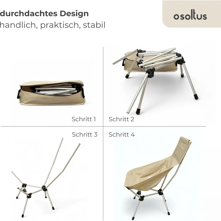 osoltus ultraleichter Faltstuhl Klappstuhl Campingstuhl Strandsessel Nordkap – Bild 4