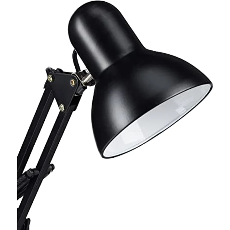 Relaxdays Retro Schreibtischlampe, Gelenk-Arm, schwenkbar, E27, Metall, schwarz, HxBxT: 50 x 27 x 15 cm – Bild 6
