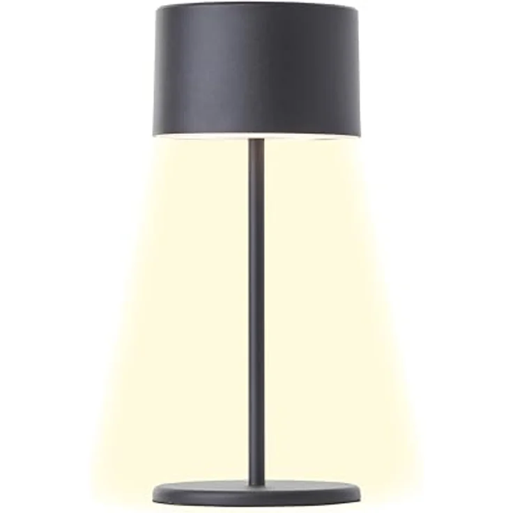 Brilliant LED Tischlampe schwarz Dimmbar & mit Akku Mobile Innenleuchte mit drei-Stufen-Touchdimmer Warmweißes Licht, stilvolles Design, energiesparend & flexibel einsetzbar - per USB aufladbar – Bild 2