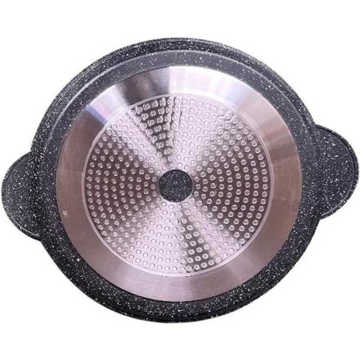 Alu Guss Pizza Brot Grill Pfanne Ø32cm Induktion Bratpfanne Handschuhe Braten – Bild 3
