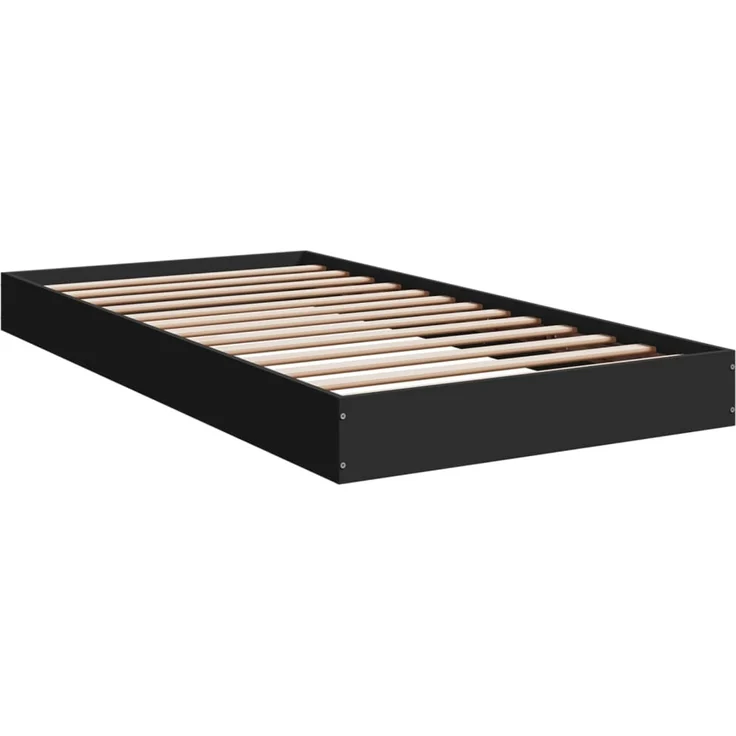 vidaXL Bettgestell Schwarz 100x200 cm Holzwerkstoff 842057 – Bild 3