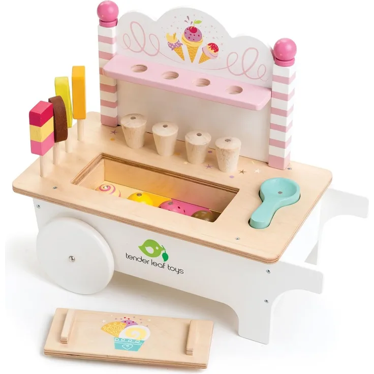 Niedlicher Eiswagen, aus Gummibaum Holz, von tender leaf toys