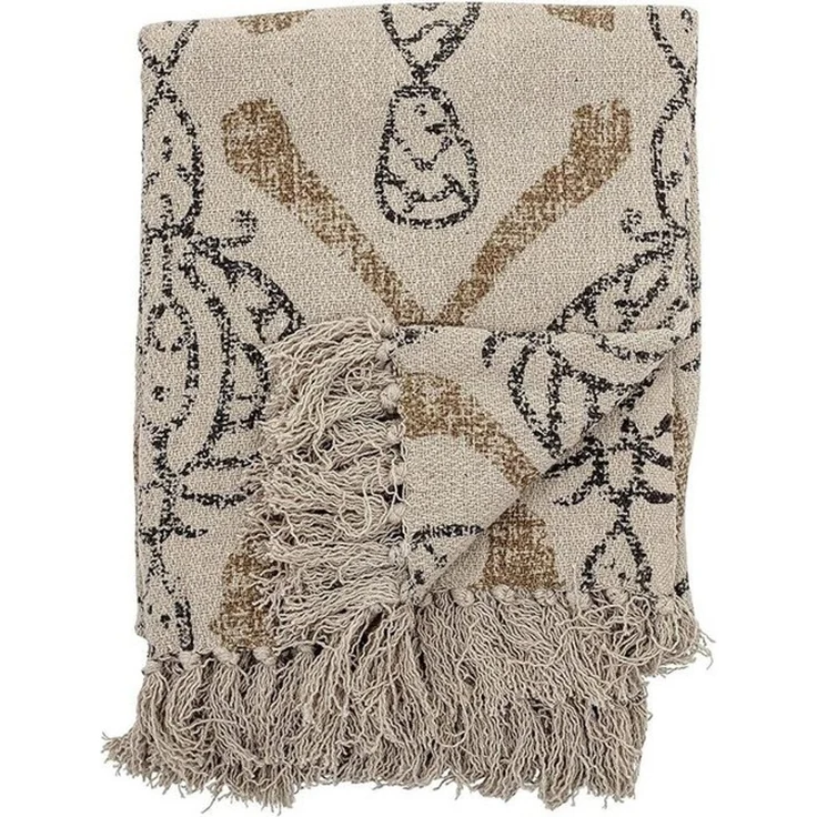Bloomingville Tagesdecke Freddy, natur, aus Baumwolle, 160 x 130 cm, Kuscheldecke, Decke, Wohndecke – Bild 3