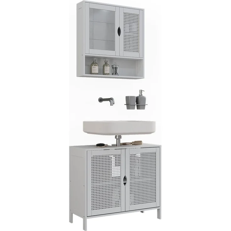 Badmöbel-Set Liora Weiß 2-teilig Vicco – Bild 5