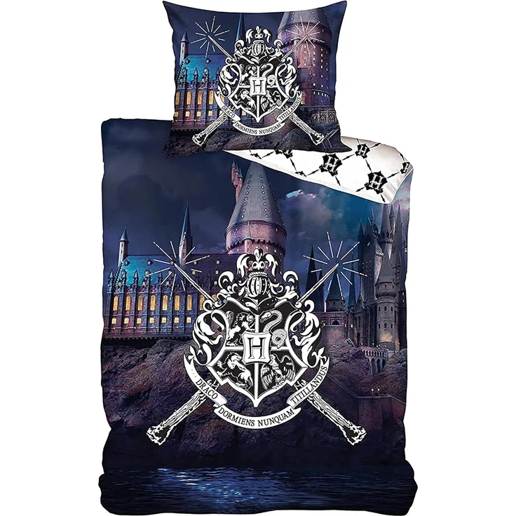 BERONAGE Kinderbettwäsche Harry Potter Magic Wands Bettwäsche Linon / Renforcé 924, 100% Baumwolle, 2 teilig, 135x200 + 80x80 cm mit Reißverschluss – Bild 1