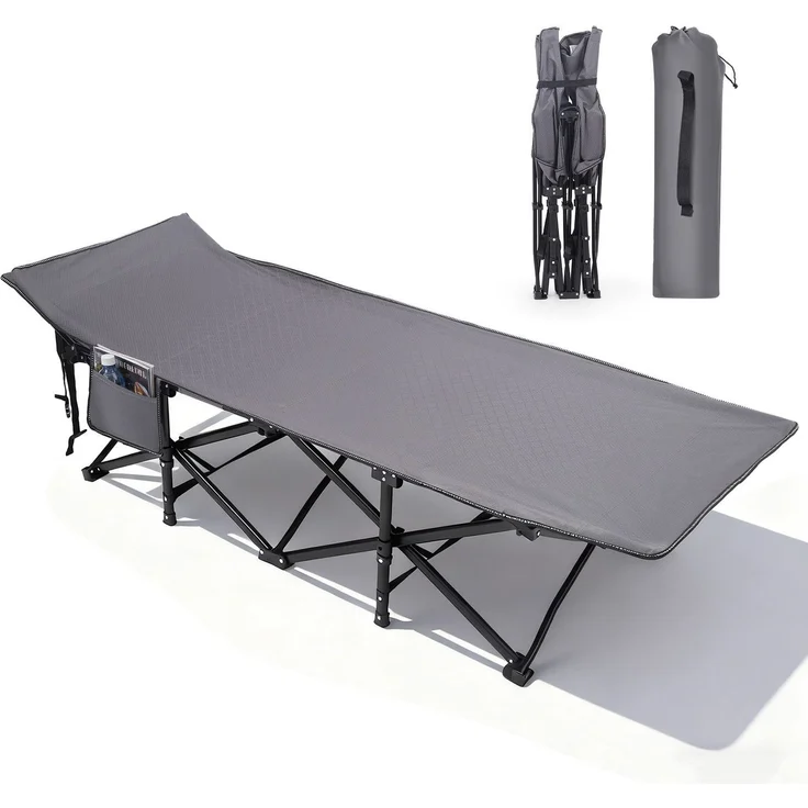 Sekey Feldbett Klappbar XXL Campingbett, 190 x 71 x 35 cm Klappbett mit seitlicher Tasche, für Garten Camping – Bild 2