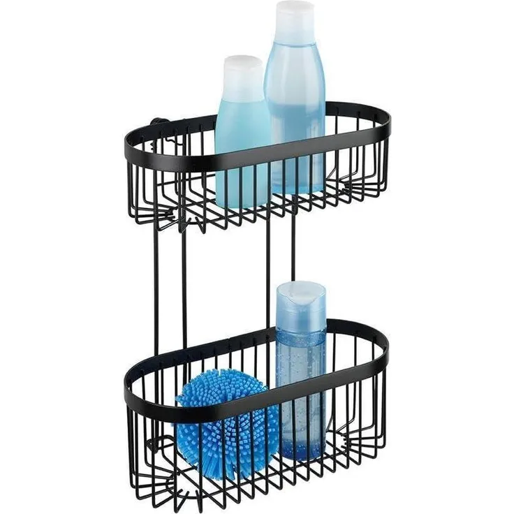 WENKO Wandregal 2 Etagen Classic Plus, schwarz