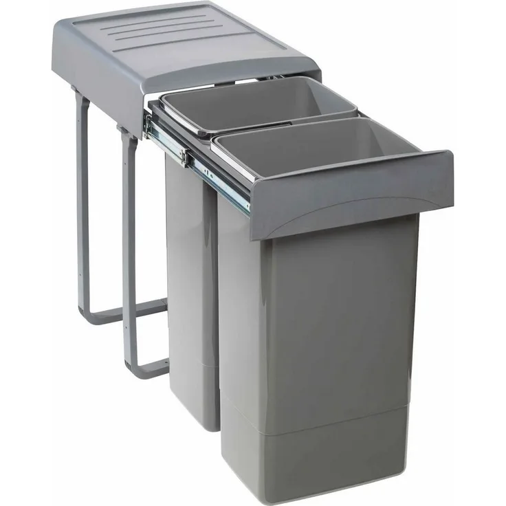 EKOTECH 90074162S Abfallsorter MEGA mit 2x 26 Liter Abfallvolumen / 2-fach Trennung / Soft Closing System