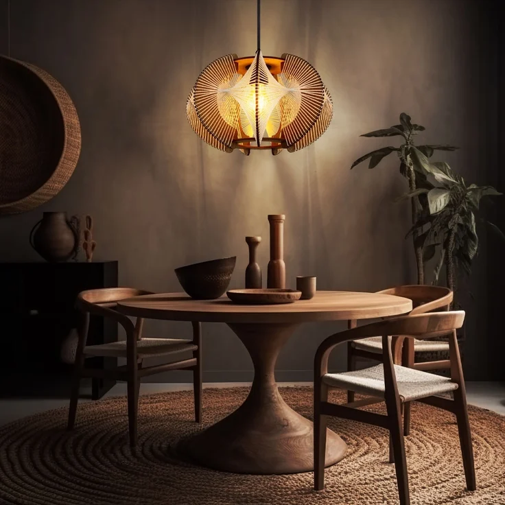 Hängeleuchte, Hanf, MDF, naturfarben, 1 flammig – Bild 2