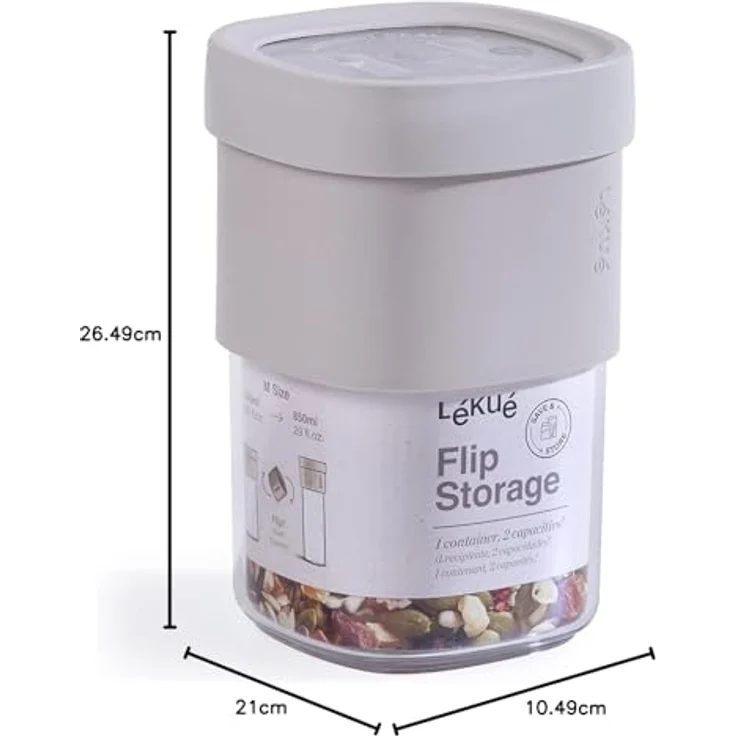 Lekue Flip Storage Beige Dosen-Set 3-tlg. 1x1600 ml & 2x850 ml – Bild 23