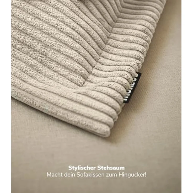 mokebo Sofakissen Das Wölkchen, (aus Cordstoff), auch als Dekokissen, Zierkissen oder Flatterkissen in Beige – Bild 5