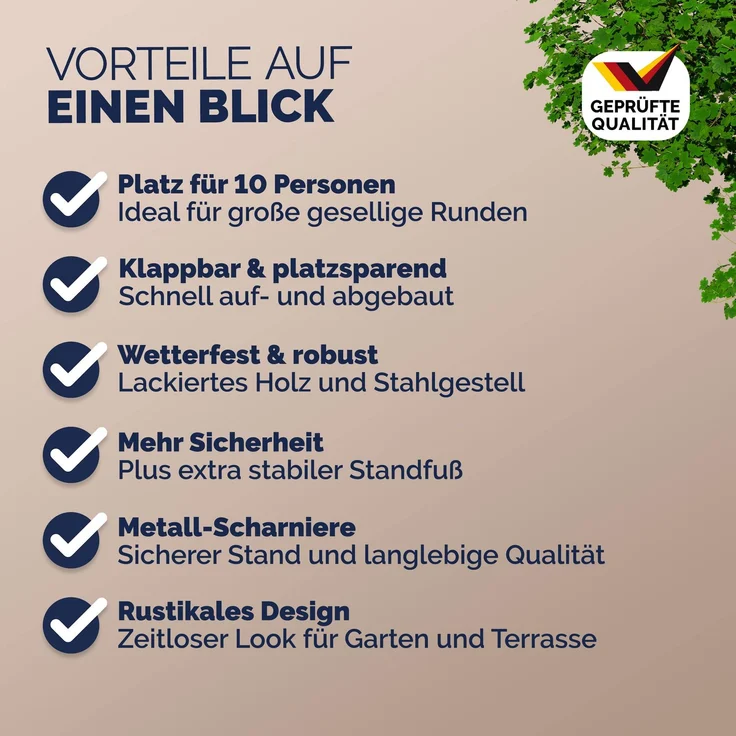 CASARIA® Bierzeltgarnitur 220cm Modell 2026 – Bild 8