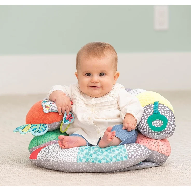 Infantino 2-in-1 Tummy Time & Stützkissen für Babys – als Spielkissen in Bauchlage nutzbar, Kissenunterstützung für Babys ab 0 Monaten, abnehmbares Stützkissen und Spielzeug – Bild 3