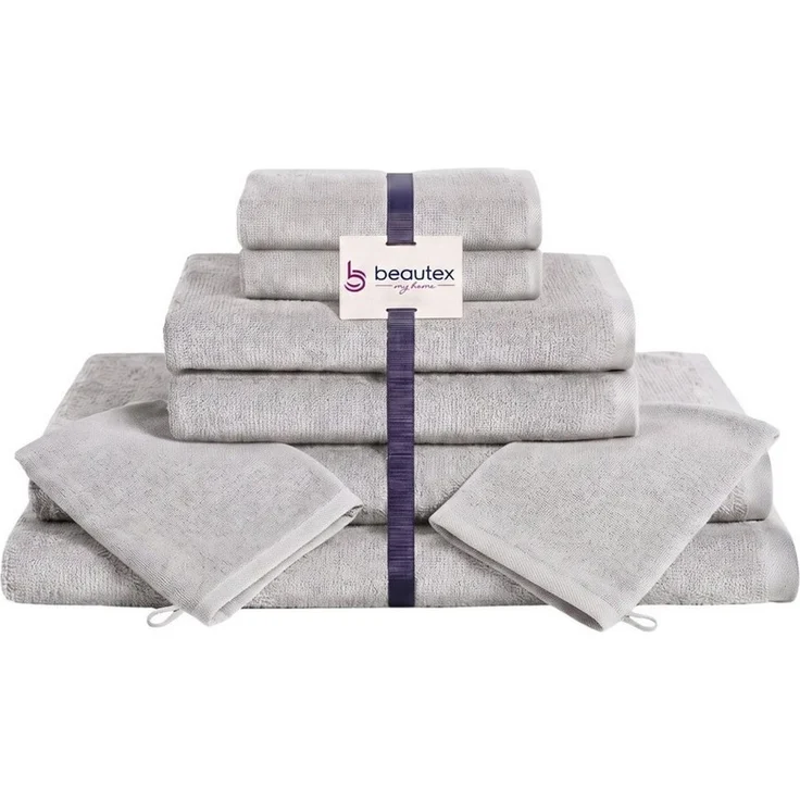 Beautex Handtuch Set, Premium Frottier Sets, 100% Baumwolle 550g/m², Multischlaufen-Optik, Frottier, saugstark, weich, flusenfrei, schnelltrocknend, schadstoffgeprüft – Bild 1