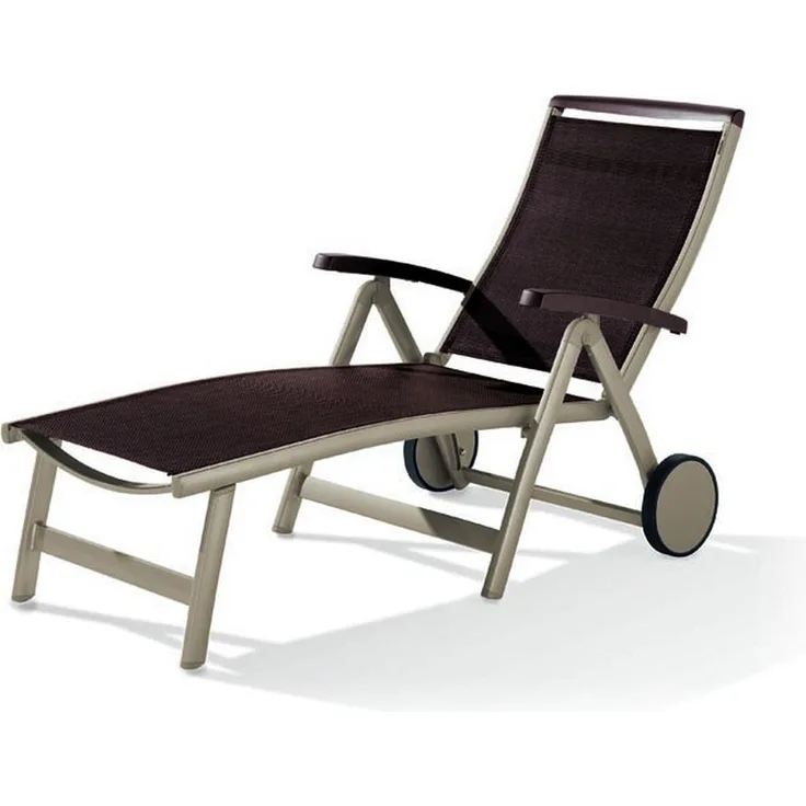 Rollliege >Royal< in Mocca, Kunstfasergewebe - 193x101x78cm (BxHxT)