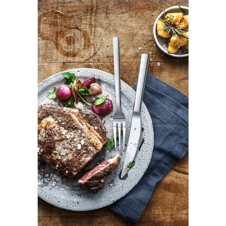 WMF 'Nuova' Steakbesteck, Edelstahl 18/10 silber, spülmaschinengeeignet, 12-tlg. – Bild 2