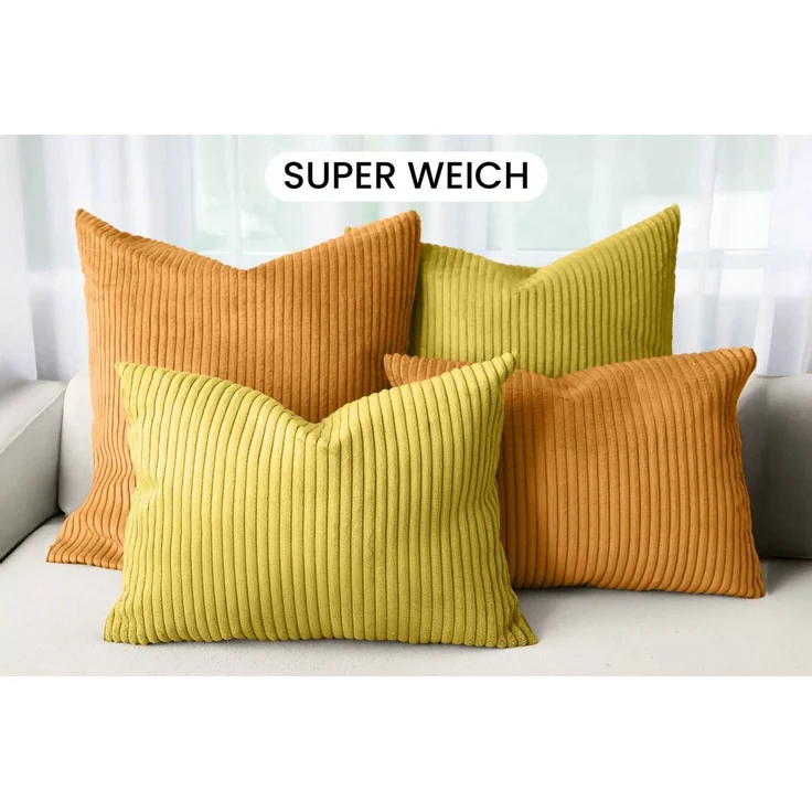 Amilian Dekokissen - Kissen Set 4er - Sofakissen mit Füllung 2x 50x50 + 2x 35x45cm, (4 Stück) Kuschelkissen - Zierkissen mit Kissenfüllung - Couchkissen – Bild 2