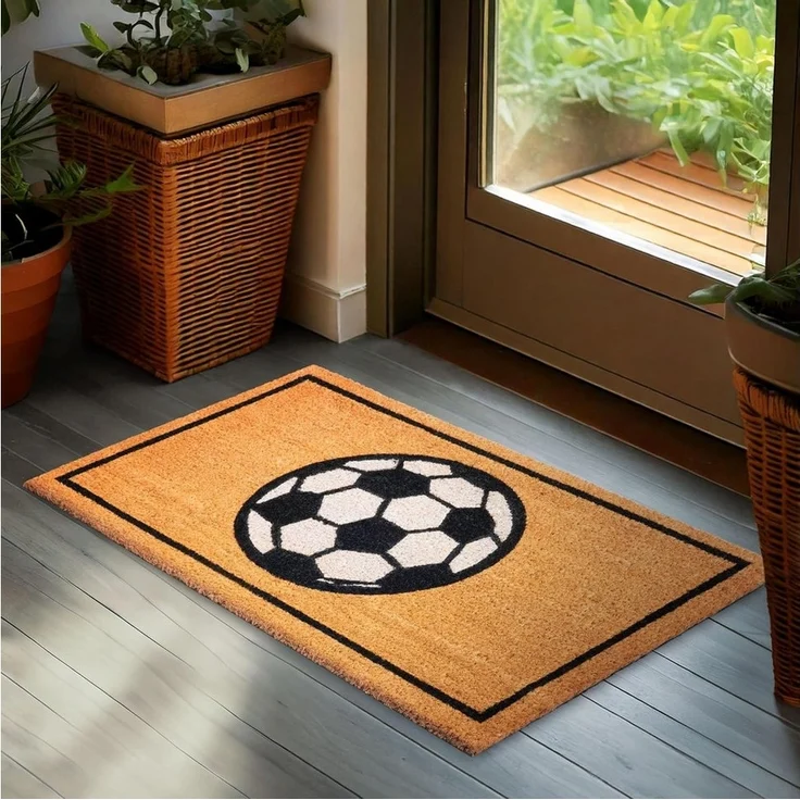 BRUBAKER Fußmatte 45 x 75 cm - Fußball - Schmutzfangmatte, Rechteckig, Höhe: 15 mm, Türmatte für Außen und Innen - Wetterfest und Rutschfest – Bild 5