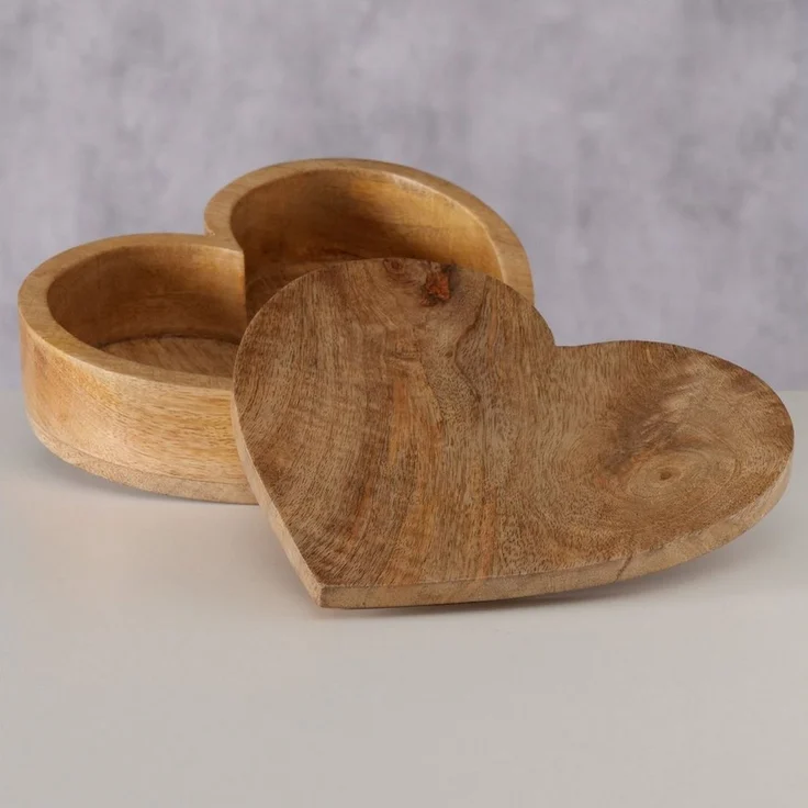 BOLTZE GRUPPE GmbH Dose Boltze, Box Lurea Herz Mango Holz 20 cm, 2085144 (1 St) – Bild 1
