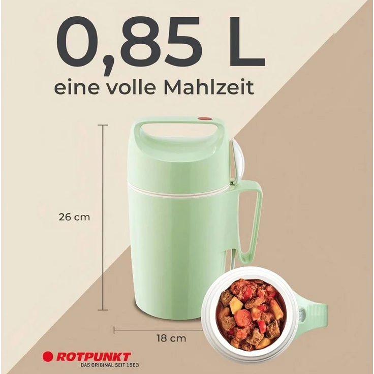 ROTPUNKT Isolierkanne DIRK 850, 0.85 l, isolierend, BPA-frei, phthalatfrei, inklusive Löffel – Bild 3