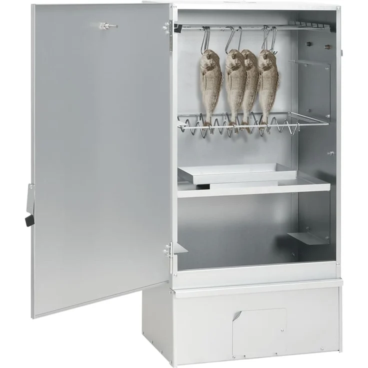 vidaXL Räucherofen mit Kaltrauchgenerator, Verzinkter Stahl, 44,5 x 29 x 83 cm, 15.57 kg, ohne Glasfenster – Bild 2