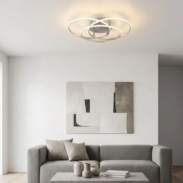 LED Deckenleuchte, Alu, silber, neutralweiß, D 45,6 cm – Bild 2