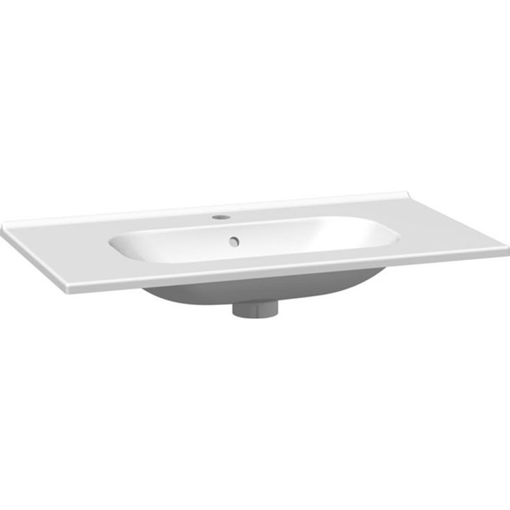 Dansani Kantate, Porzellanwaschbecken 81 cm, weiß, aus echtem Sanitäporzellan mit glatter, leicht zu reinigender Oberfläche