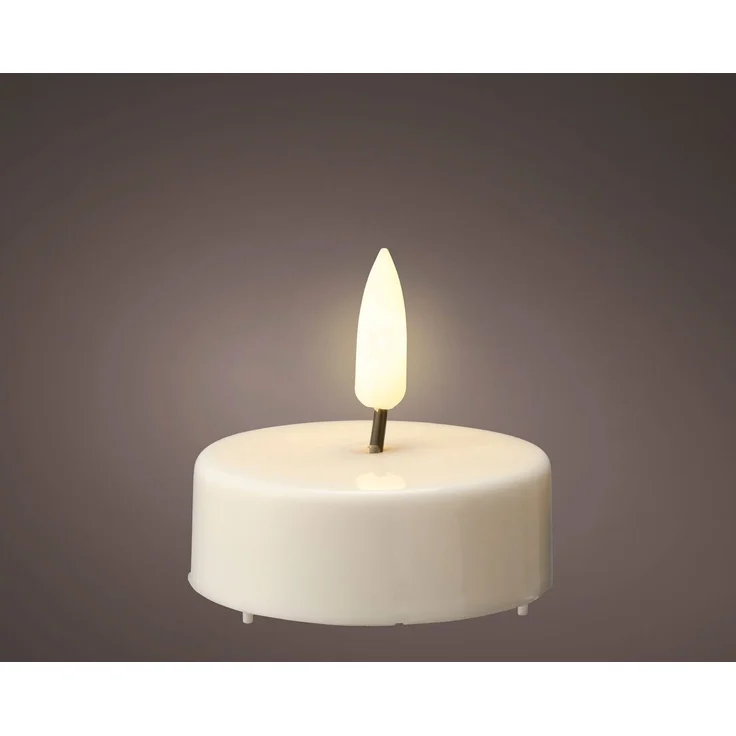 Lumineo LED-Teelichter, Timer, warmweiß, LED Teelichter 6x5,5cm mit Timer Kunststoff 2 Stück Weiß / Warmweiß – Bild 3